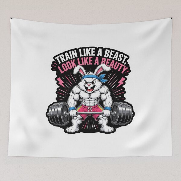 Item preview, Train Like A Beast Look Like A Beauty Gym Bunny Art designed and sold by Digistore1221.