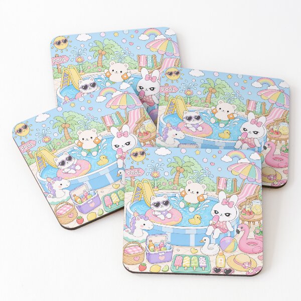Item preview, Kawaii Summer Pool Party Fun designed and sold by kokoriiland.