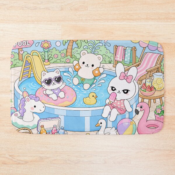 Item preview, Kawaii Summer Pool Party Fun designed and sold by kokoriiland.