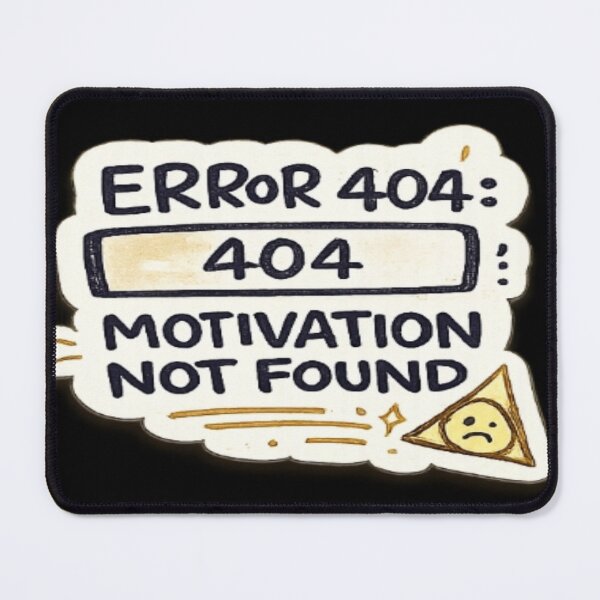 Item preview, Error 404 Motivation Not Found Funny Sticker designed and sold by Genzfirevibes.