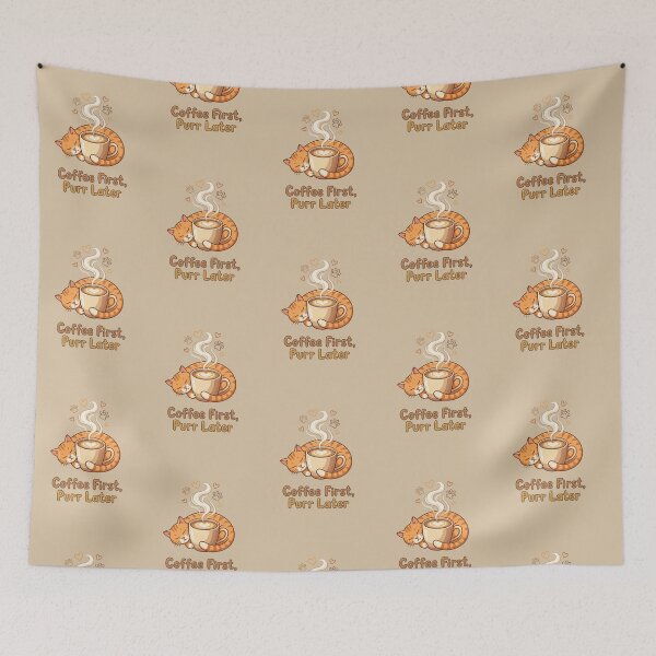 Item preview, Coffee First Purr Later designed and sold by AliveStyle.