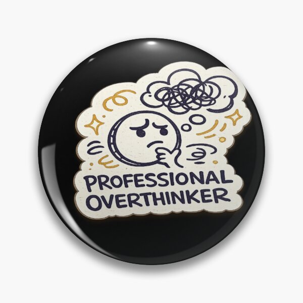Item preview, Professional Overthinker Funny Doodle Sticker designed and sold by Genzfirevibes.