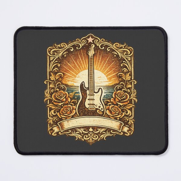Item preview, Vintage Rock Guitar Floral Retro Concert Poster Style designed and sold by MagicMakerPh⭐⭐⭐⭐⭐.
