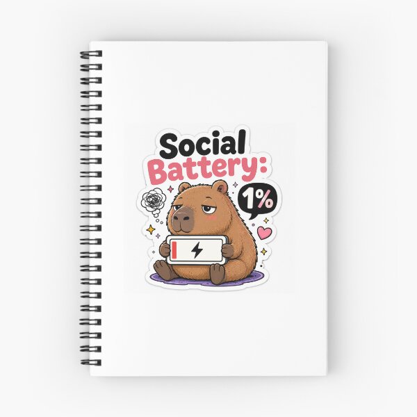 Item preview, Social Battery: 1% Capybara Sticker | Funny Introvert Meme designed and sold by Dripzey.