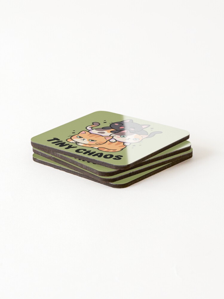 Thumbnail 4 of 5, Coasters (Set of 4), Cat Stack designed and sold by AliveStyle.
