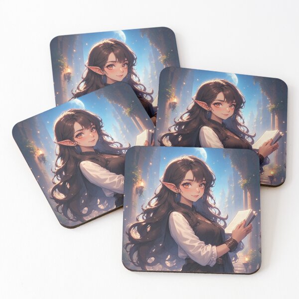 Item preview, Anime elf girl holding a book designed and sold by ArtsJulian.