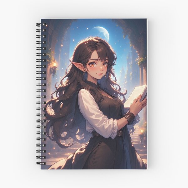 Item preview, Anime elf girl holding a book designed and sold by ArtsJulian.