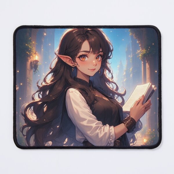 Item preview, Anime elf girl holding a book designed and sold by ArtsJulian.