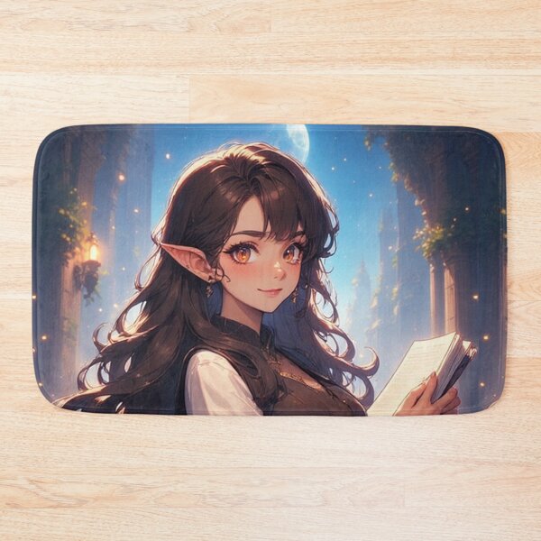 Item preview, Anime elf girl holding a book designed and sold by ArtsJulian.