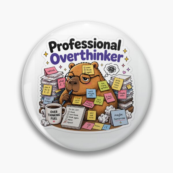 Item preview, Professional Overthinker Capybara Sticker designed and sold by Dripzey.
