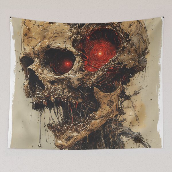 Item preview, vintage pulp art skull  designed and sold by aliraweb.