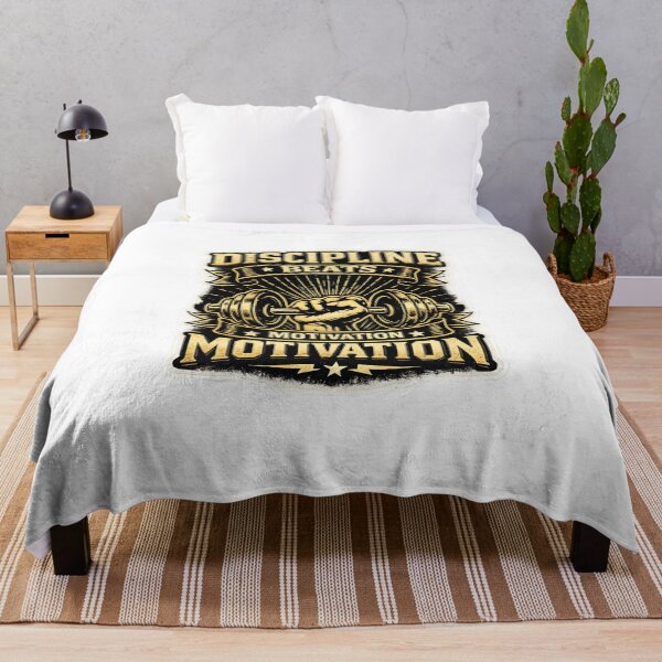 Item preview, Discipline Beats Motivation Gym Bodybuilding Vintage Art designed and sold by Digistore1221.