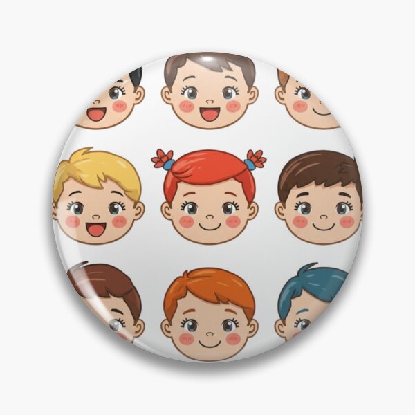 Item preview, Cute Smiling Kids Faces Sticker Pack - Cartoon Children Avatars and Emotes designed and sold by AustralArt.