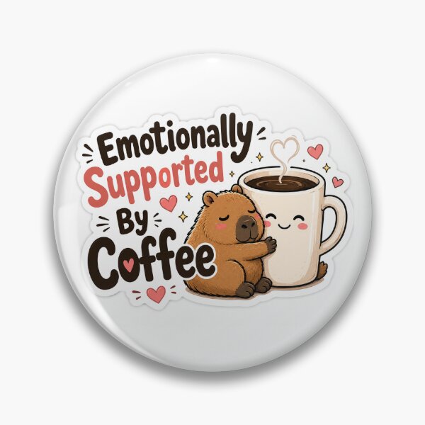 Item preview, Emotionally Supported By Coffee Capybara Sticker designed and sold by Dripzey.