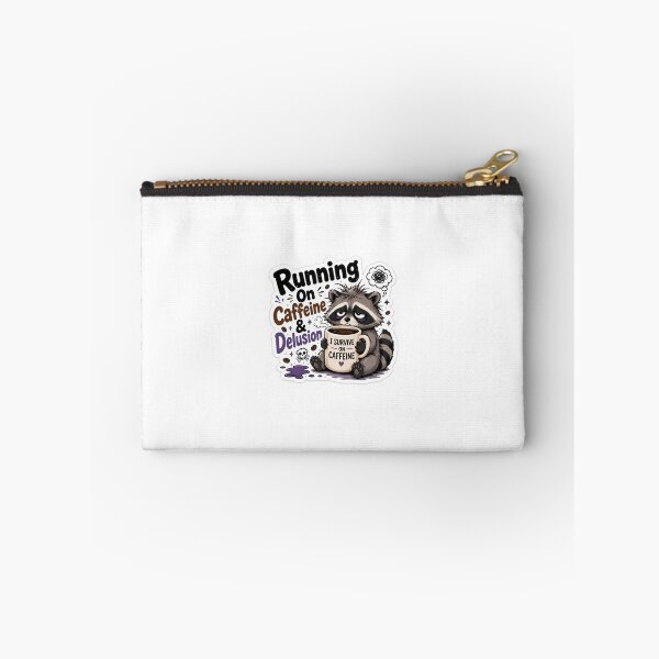 Item preview, Running On Caffeine & Delusion Raccoon Sticker designed and sold by Dripzey.