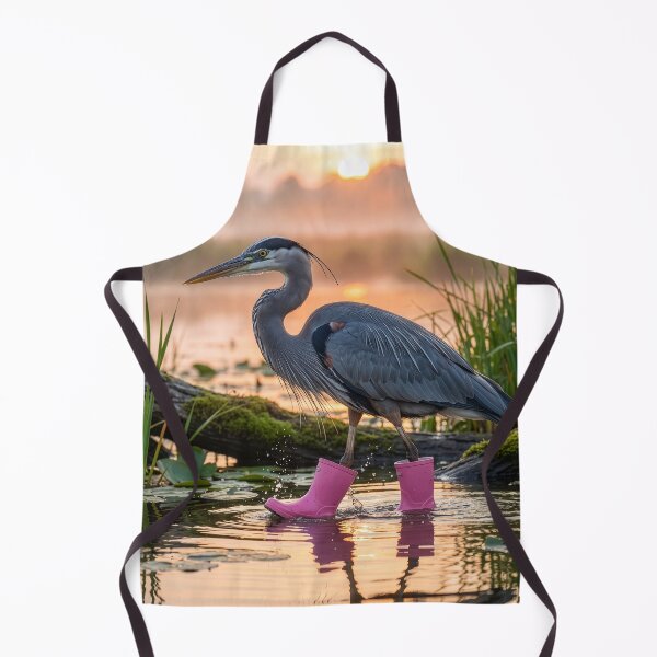 Item preview, Majestic Great Blue Heron in Pink Waders designed and sold by Tridentulus.