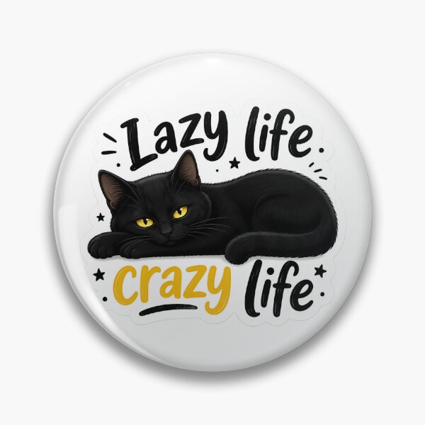 Artikelvorschau, Sticker van een zwarte kat: lui leven, gek leven entworfen und verkauft von Mohitt09.