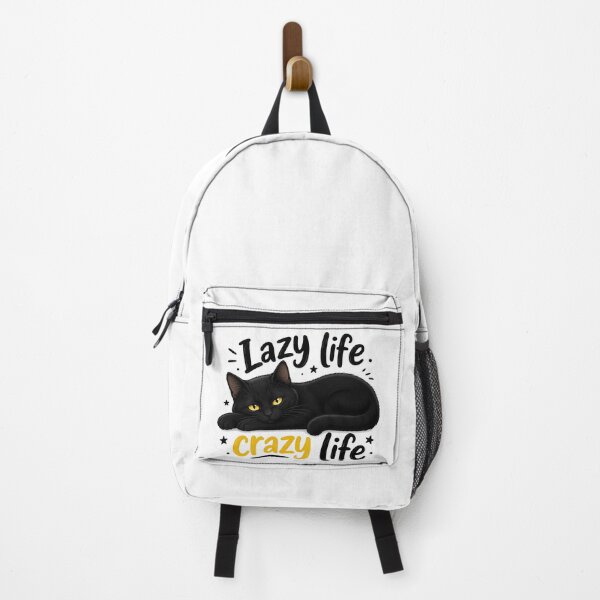 Item preview, Lazy life crazy life black cat sticker  designed and sold by Mohitt09.