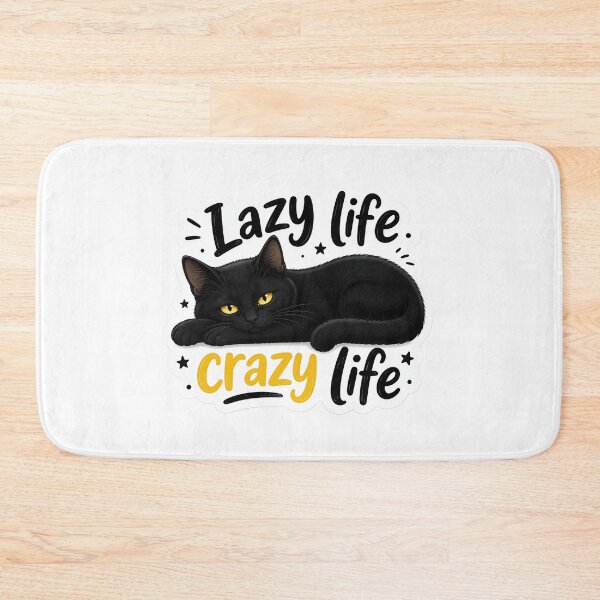 Item preview, Lazy life crazy life black cat sticker  designed and sold by Mohitt09.