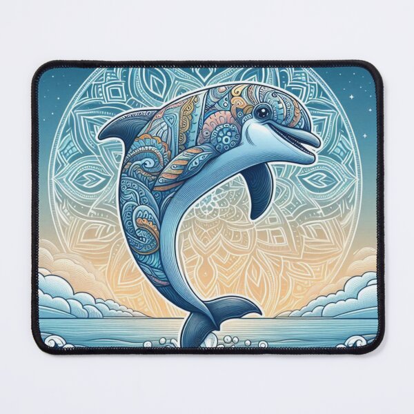 Item preview, Mandala Dolphin Ocean Waves Summer Sunrise Art designed and sold by Soluna Studio.