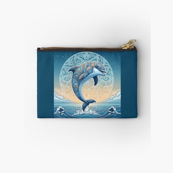 Item preview, Mandala Dolphin Ocean Waves Summer Sunrise Art designed and sold by Soluna Studio.