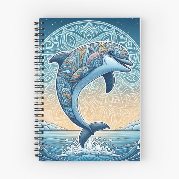 Item preview, Mandala Dolphin Ocean Waves Summer Sunrise Art designed and sold by Soluna Studio.