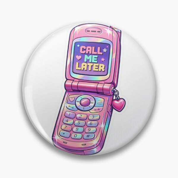 Item preview, Retro Y2K Pink Flip Phone Call Me Later Aesthetic Sticker designed and sold by Sticker universe2.0.