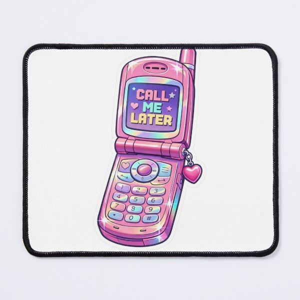 Item preview, Retro Y2K Pink Flip Phone Call Me Later Aesthetic Sticker designed and sold by Sticker universe2.0.
