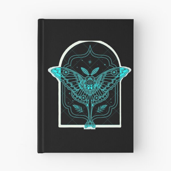Item preview, White Outline Neon Cyan Luna Moth Portal designed and sold by Ideniquo.