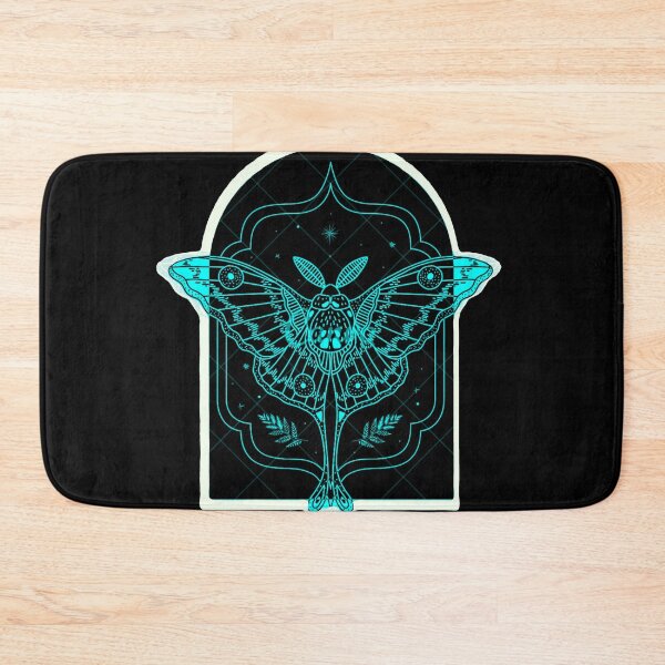 Item preview, White Outline Neon Cyan Luna Moth Portal designed and sold by Ideniquo.
