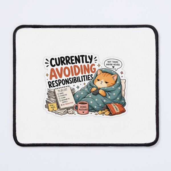 Item preview, Currently Avoiding Responsibilities Cat Sticker designed and sold by Dripzey.