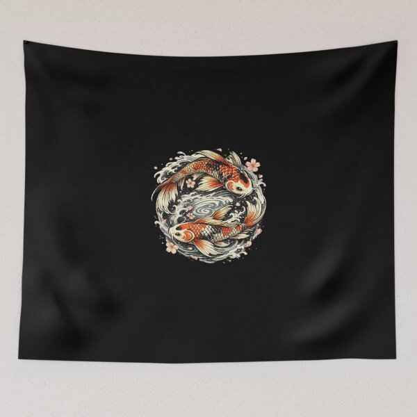 Item preview, Japanese Koi Fish Yin Yang Traditional Ukiyo-e Graphic designed and sold by MagicMakerPh⭐⭐⭐⭐⭐.