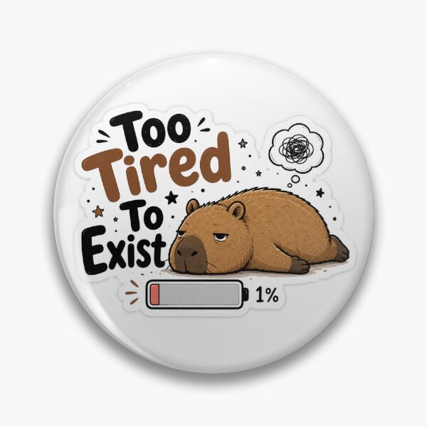 Item preview, Too Tired To Exist Capybara Sticker designed and sold by Dripzey.
