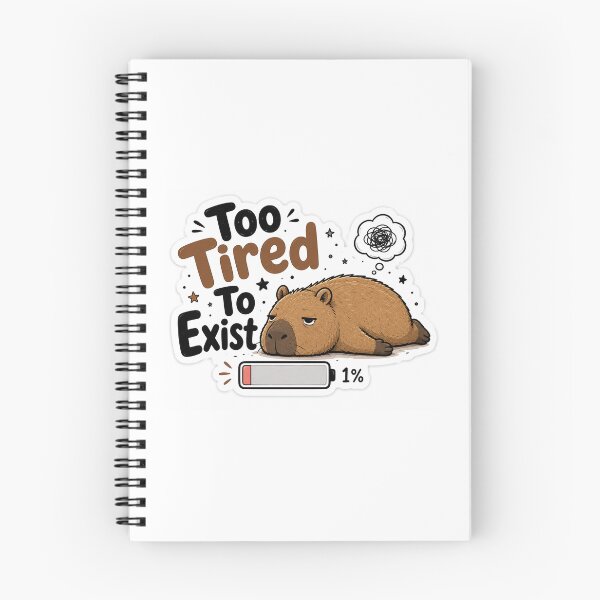 Item preview, Too Tired To Exist Capybara Sticker designed and sold by Dripzey.