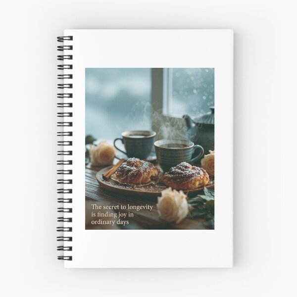 Item preview, Joy In Simple Pleasures - Minimalist Longevity Quote Design Rain Coffee designed and sold by AmoebaPress.