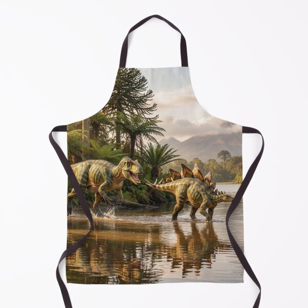 Item preview, Allosaurus Chases Stegosaurus into the Water designed and sold by Tridentulus.