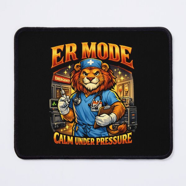 Item preview, Fearless Lion ER Nurse Calm Under Pressure Emergency Room Nurse Week Healthcare Hero Appreciation Gift Emergency Department RN Critical Care Motivation Design designed and sold by ClinicalHubs.