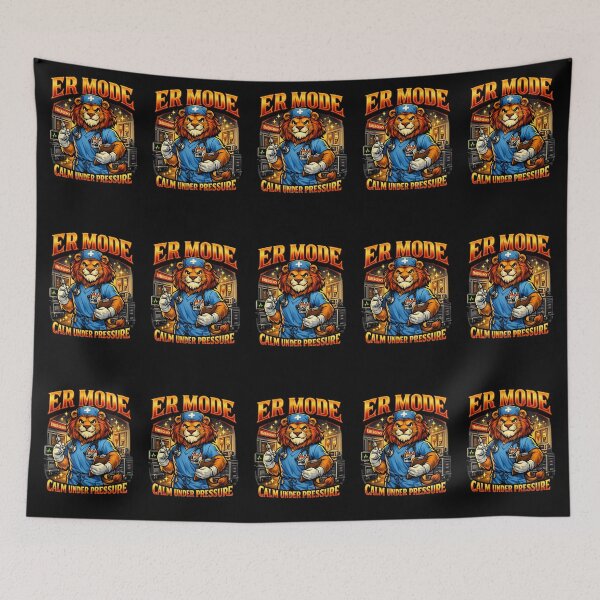Item preview, Fearless Lion ER Nurse Calm Under Pressure Emergency Room Nurse Week Healthcare Hero Appreciation Gift Emergency Department RN Critical Care Motivation Design designed and sold by ClinicalHubs.
