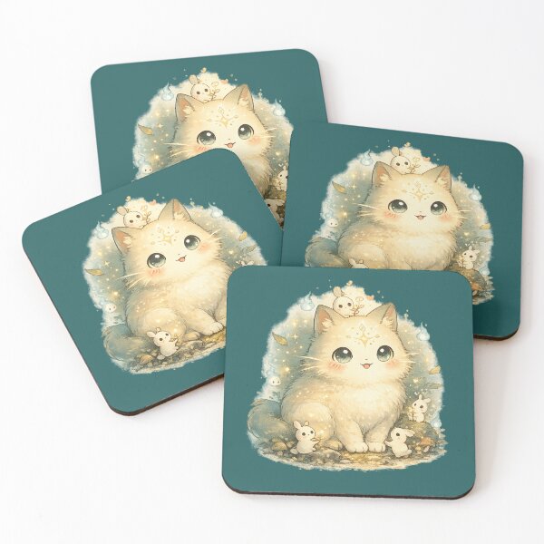 Item preview, Anime Forest Spirit Cat Magical Fantasy Graphic designed and sold by MagicMakerPh⭐⭐⭐⭐⭐.