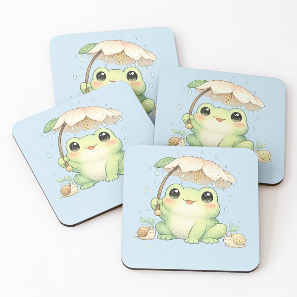Item preview, Kawaii Frog with Umbrella Cute Rainy Day Graphic designed and sold by MagicMakerPh.