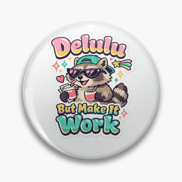 Item preview, Delulu But Make It Work Raccoon Sticker designed and sold by Dripzey.