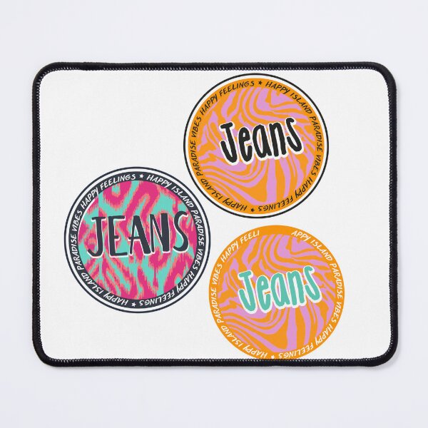 Item preview, Jeans Happy Island Paradise Vibes Happy Feelings Circle Badge T-Shirt designed and sold by Atique Creations.