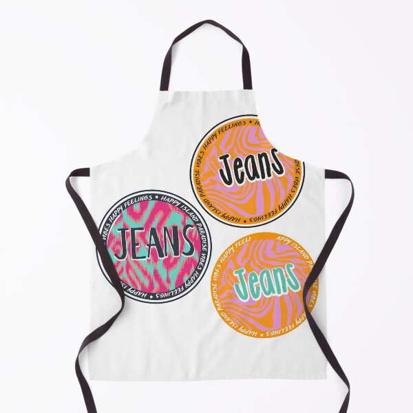 Item preview, Jeans Happy Island Paradise Vibes Happy Feelings Circle Badge T-Shirt designed and sold by Atique Creations.