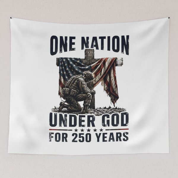 Item preview, One Nation Under God for 250 Years American US Flag Veteran designed and sold by OlakunleOloroz.