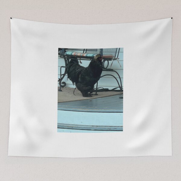 Item preview, Black Silkie Chicken On a porch. designed and sold by Pearls1.