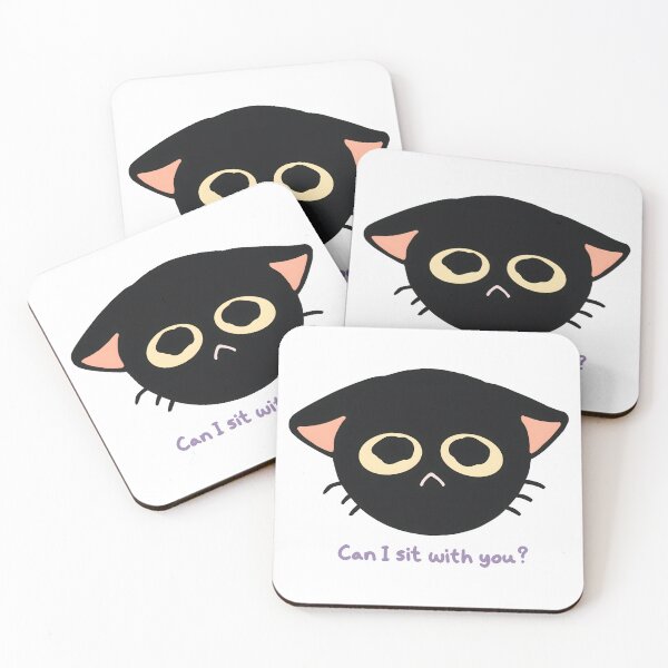 Item preview, Can I Sit With You? Black Cat Pouting designed and sold by Deep Descent.