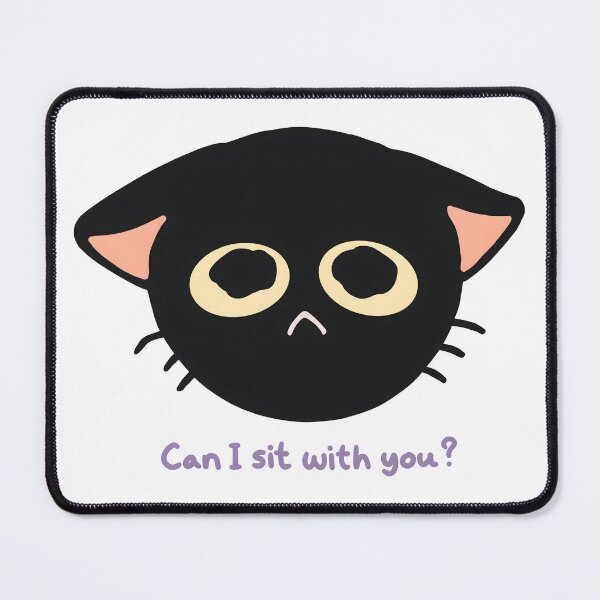 Item preview, Can I Sit With You? Black Cat Pouting designed and sold by Deep Descent.