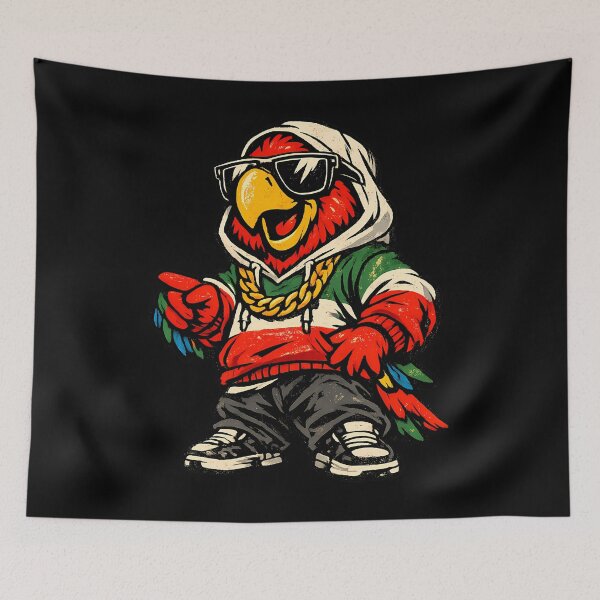 Item preview, Retro Streetwear Cartoon Parrot Bird Graphic designed and sold by ByteVortex.