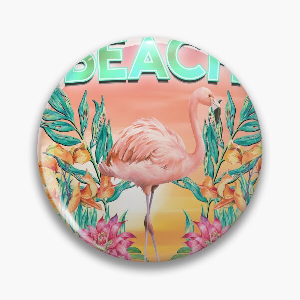 Item preview, Beach Club Flamingo Tropical Floral Sunset Graphic T-Shirt designed and sold by Atique Creations.