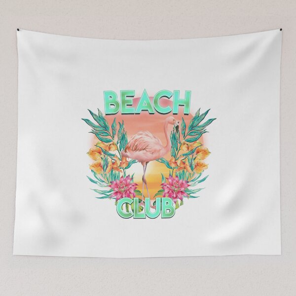 Item preview, Beach Club Flamingo Tropical Floral Sunset Graphic T-Shirt designed and sold by Atique Creations.